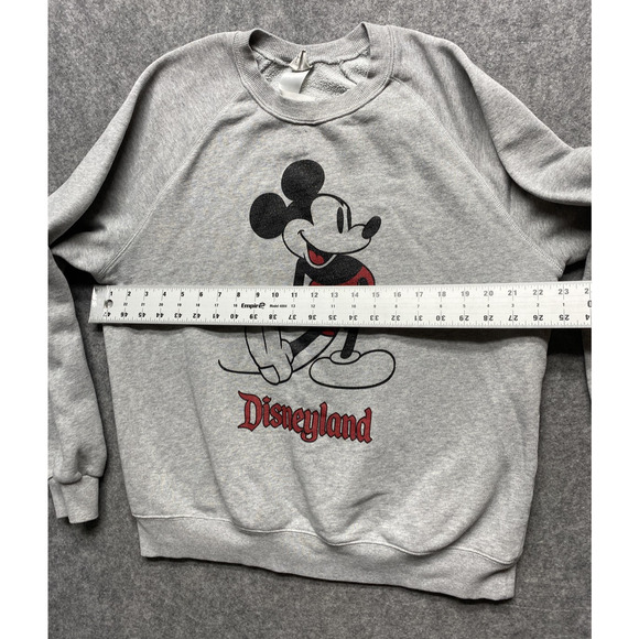 Disneyland Mickey Mouse Sweatshirt Womens Large Gray Crewneck Pullover Disney - Picture 2 of 8